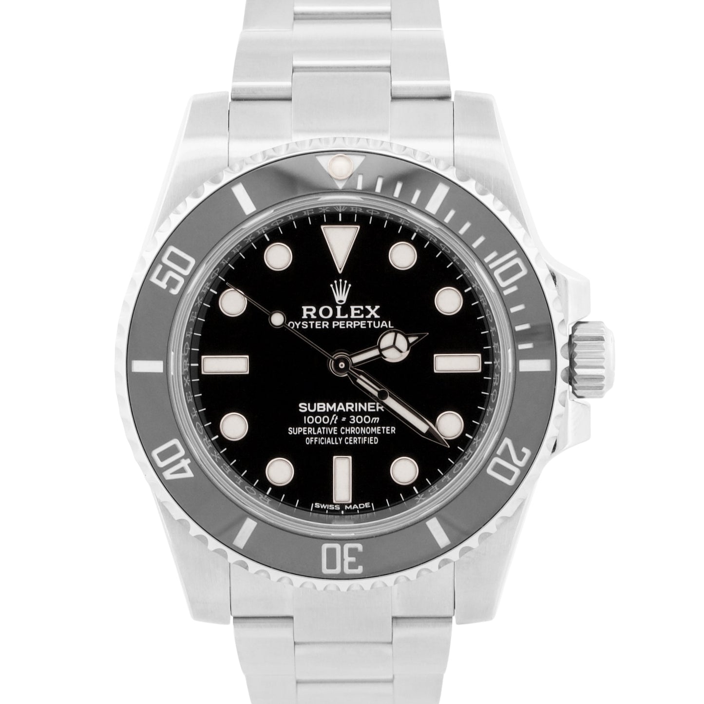2019 PAPERS Rolex Submariner No-Date 40mm BLACK Ceramic Steel 114060 LN BOX