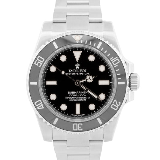 2019 PAPERS Rolex Submariner No-Date 40mm BLACK Ceramic Steel 114060 LN BOX