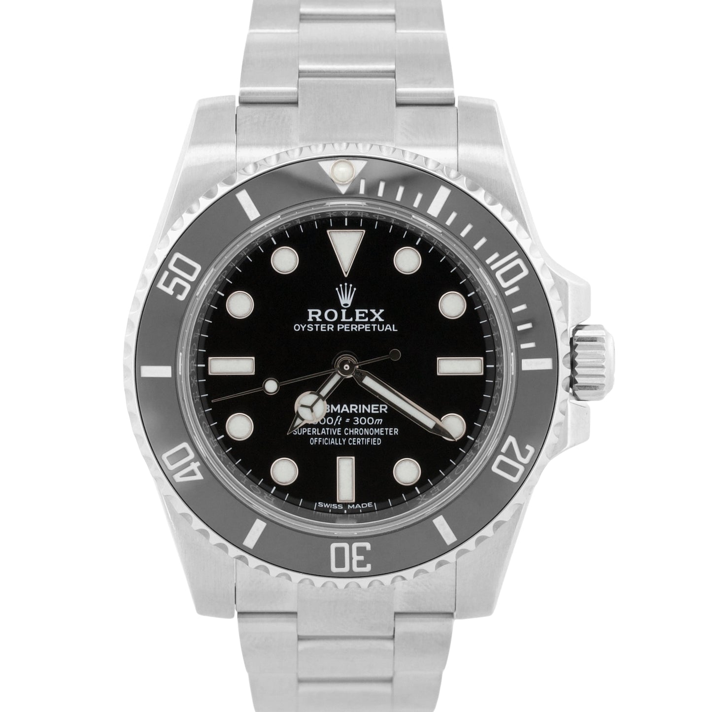 2019 PAPERS Rolex Submariner No-Date 40mm BLACK Ceramic Stainless 114060 LN BOX