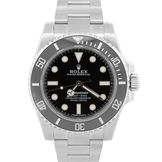 2019 PAPERS Rolex Submariner No-Date 40mm BLACK Ceramic Stainless 114060 LN BOX