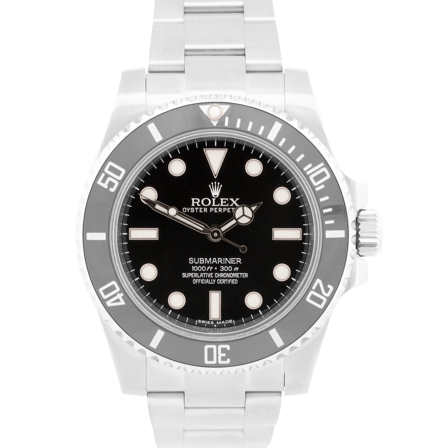 2015 Rolex Submariner No-Date 114060 LN 40mm Black Ceramic Steel Box Papers