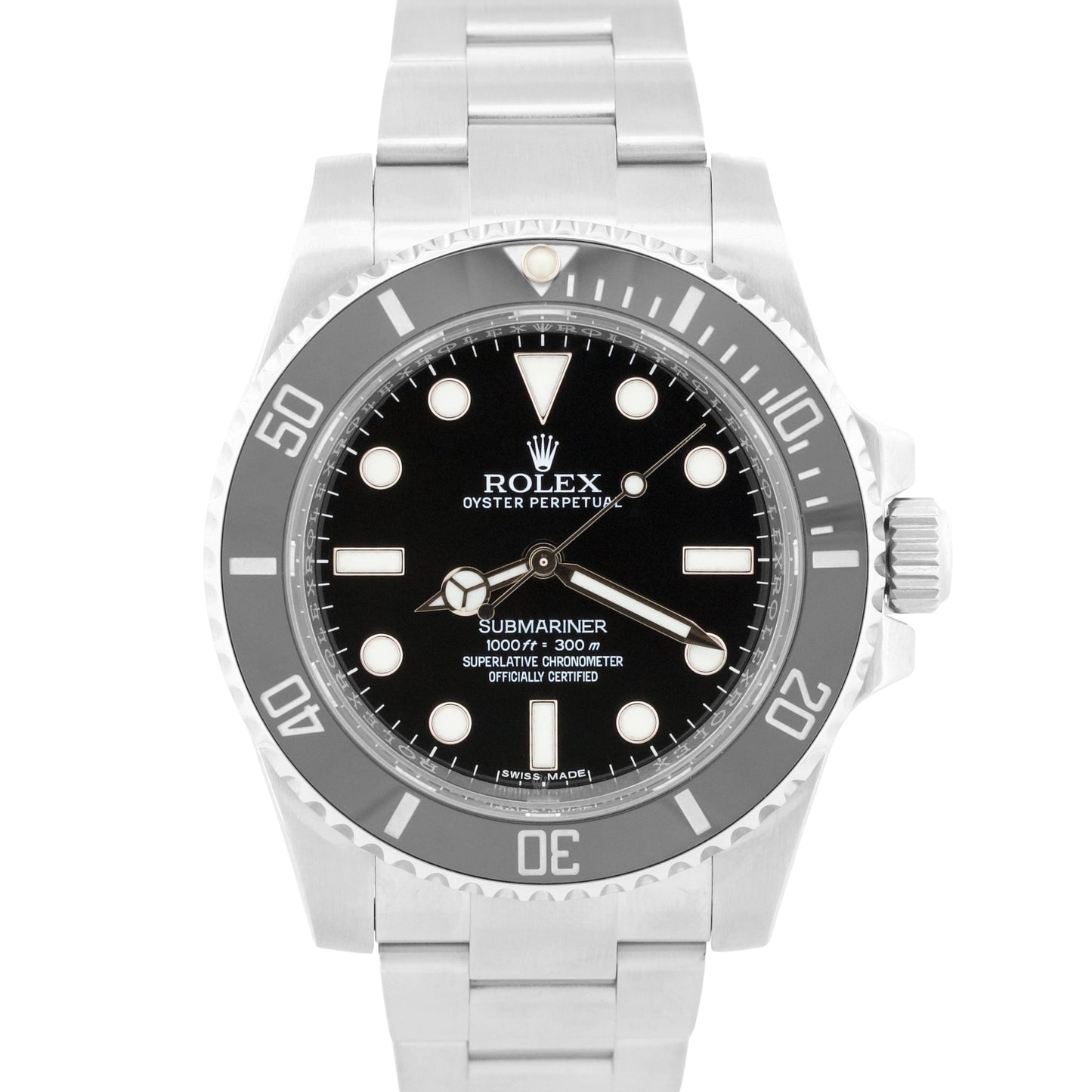 Rolex Submariner No-Date 114060 LN Ceramic 40mm Black Stainless Steel Watch