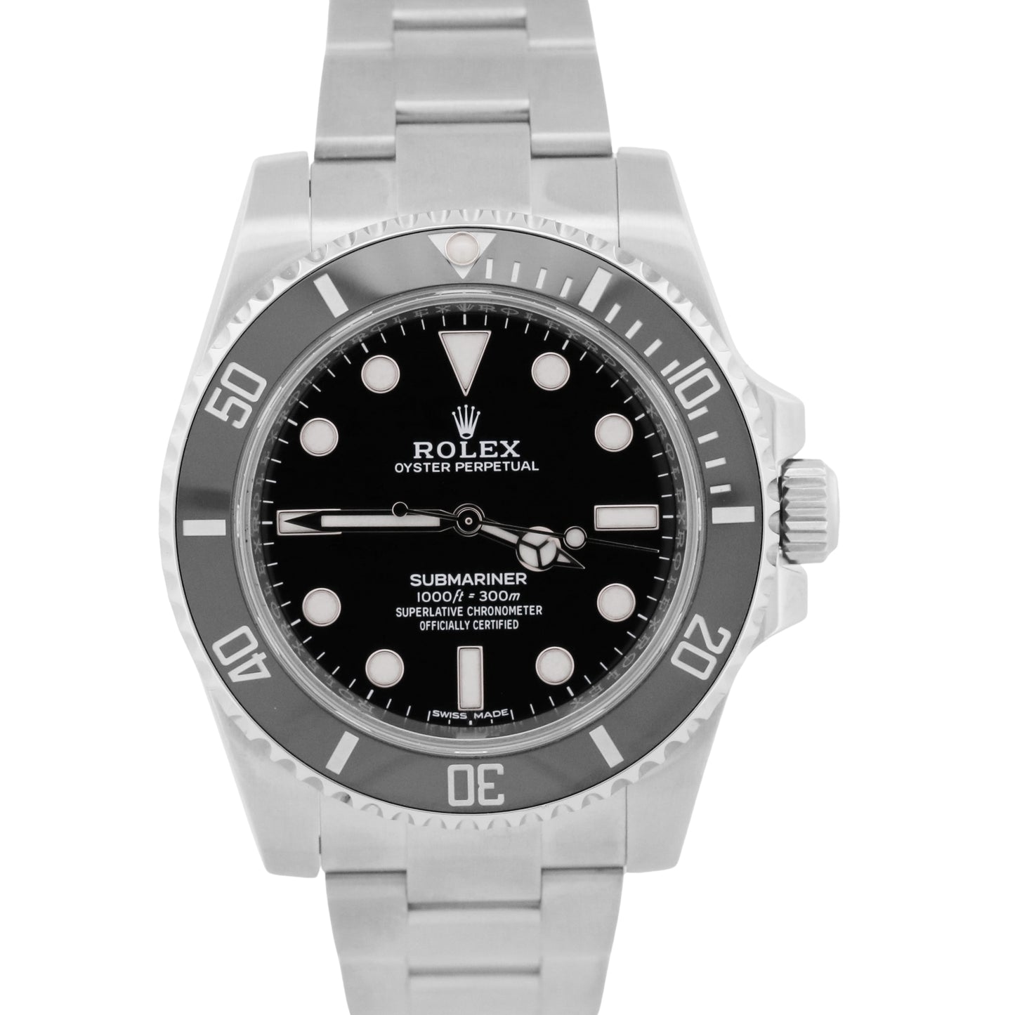 2018 PAPERS Rolex Submariner No-Date Steel BLACK 40mm 114060 LN BOX