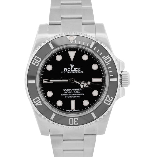 2018 PAPERS Rolex Submariner No-Date Steel BLACK 40mm 114060 LN BOX