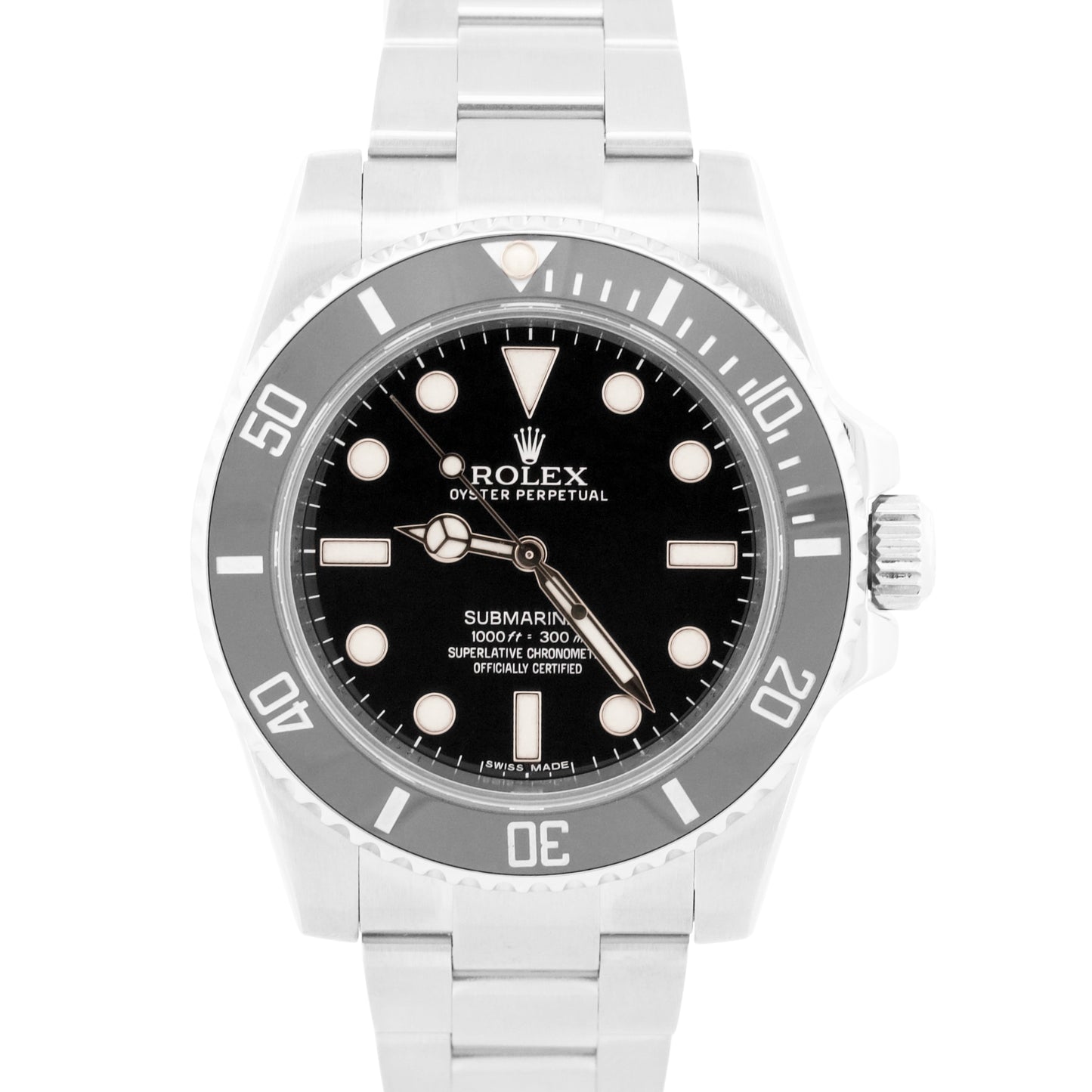 2013 PAPERS Rolex Submariner No-Date 40mm BLACK Ceramic Steel 114060 LN BOX