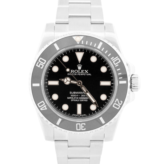 2013 PAPERS Rolex Submariner No-Date 40mm BLACK Ceramic Steel 114060 LN BOX