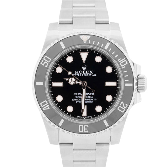 MINT PAPERS Rolex Submariner No-Date 114060 BLACK Ceramic 40mm Steel Watch BOX