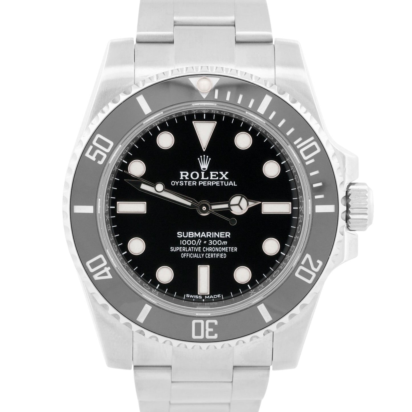 2018 PAPERS Rolex Submariner No-Date 40mm BLACK Ceramic Steel 114060 LN BOX