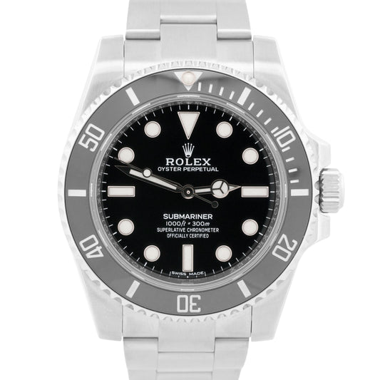 2018 PAPERS Rolex Submariner No-Date 40mm BLACK Ceramic Steel 114060 LN BOX
