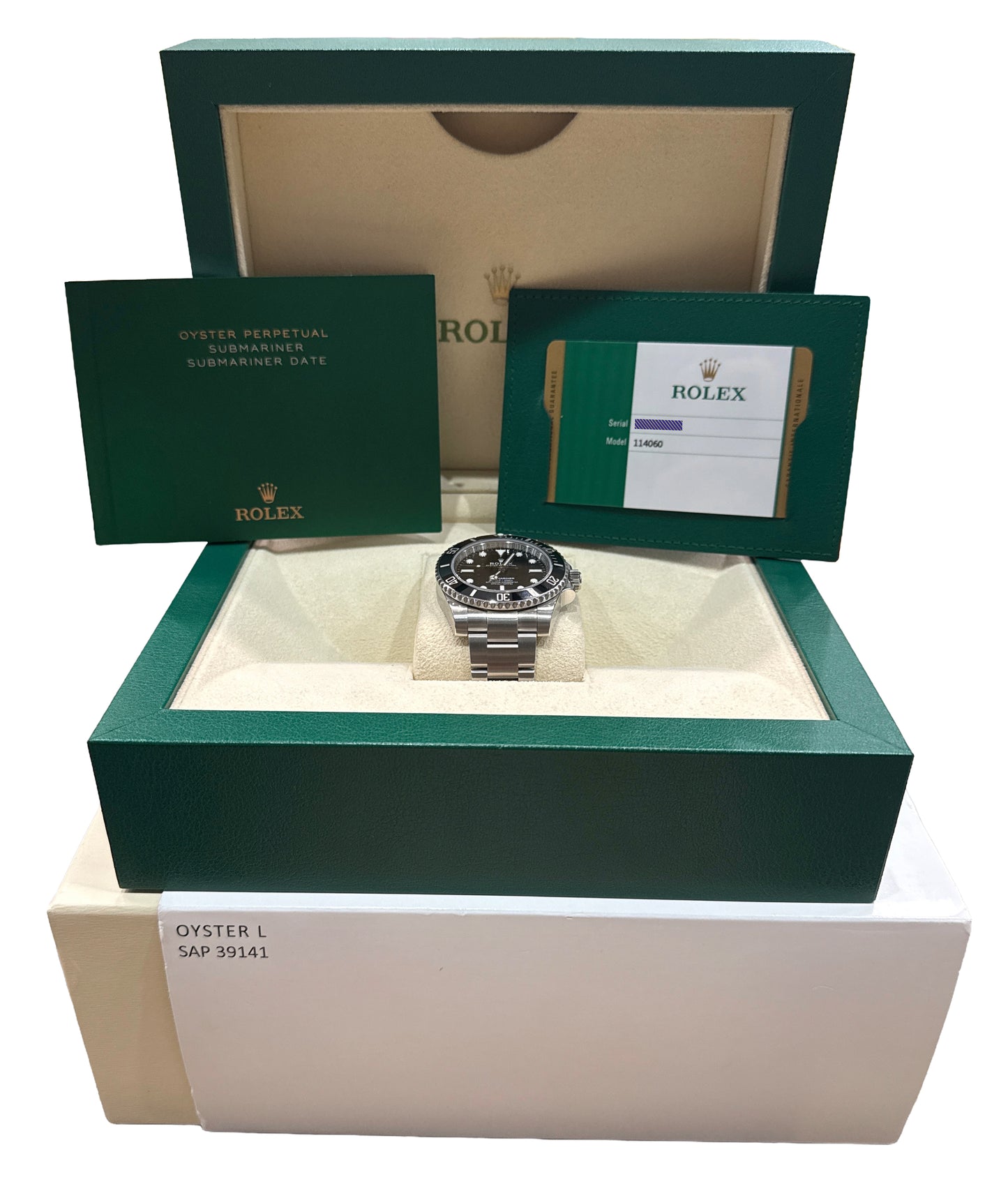 2019 PAPERS Rolex Submariner No-Date 40mm BLACK Ceramic Steel 114060 LN BOX