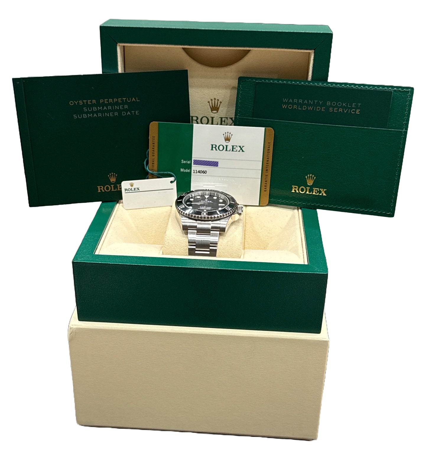 MINT 2019 PAPERS Rolex Submariner No-Date Ceramic 40mm BLACK Steel 114060 LN BOX