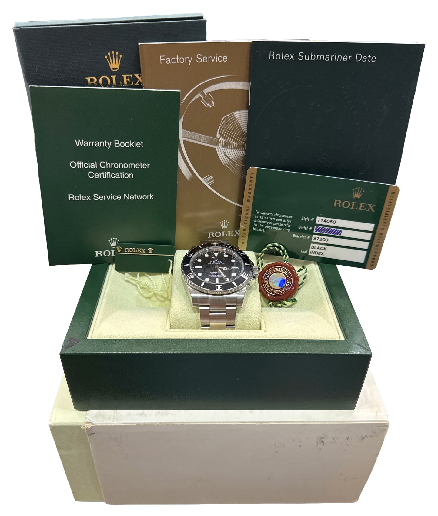 2013 PAPERS Rolex Submariner No-Date 40mm BLACK Ceramic Steel 114060 LN BOX