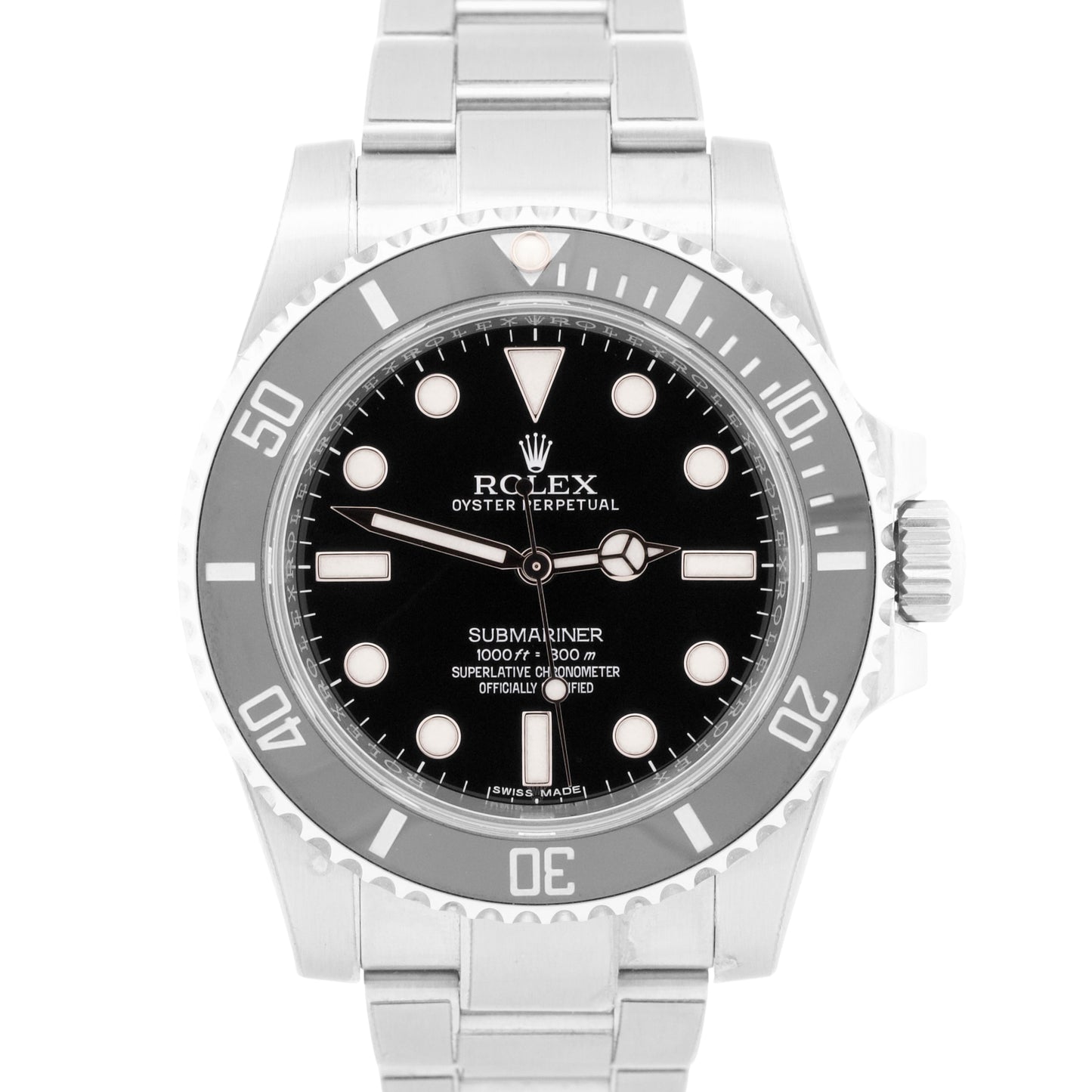 2017 PAPERS Rolex Submariner No-Date 40mm BLACK Ceramic Steel 114060 LN BOX