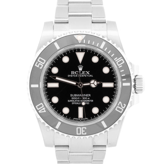 2017 PAPERS Rolex Submariner No-Date 40mm BLACK Ceramic Steel 114060 LN BOX