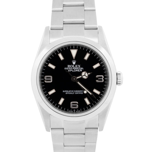 Rolex Explorer I Black 36mm 3-6-9 Stainless Steel Automatic Oyster Watch 114270