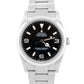 Unpolished 2002 Rolex Explorer 114270 Black 36mm 3-6-9 Oyster Steel Box Papers