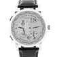 A. Lange & Sohne 1 Time Zone SILVER 950 Platinum Leather Manual 41.9mm 116.025