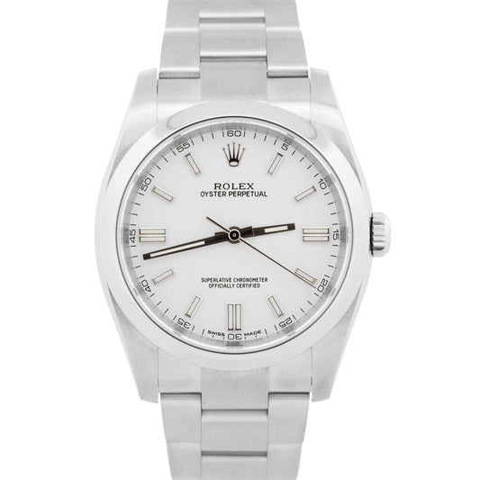 2020 PAPERS Rolex Oyster Perpetual 36mm WHITE Stainless Steel Watch 116000 BOX