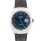 Rolex DateJust BLUE ROMAN 18K White Gold Fluted 36mm Black Leather 116139 Watch