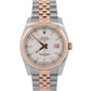 Rolex DateJust 36mm WHITE 18K Rose Gold Steel RED ROULETTE Jubilee 116201 Watch