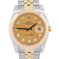 Rolex DateJust 36mm CHAMPAGNE DIAMOND 18K Gold Steel JUBILEE 116203 BOX