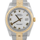 Rolex DateJust 36mm WHITE ROMAN Two-Tone JUBILEE Steel 18K Yellow Gold 116233