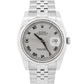 PAPERS Rolex DateJust 36mm SILVER ROMAN 18K Gold Steel JUBILEE 18K 116234 BOX