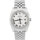 Rolex DateJust 116234 White Roman 18K Gold Steel Fluted Super Jubilee 36mm Watch