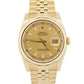2008 PAPERS Rolex DateJust 36mm CHAMPAGNE 18K Gold Jubilee REHAUT 116238 BOX