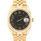 UNPOLISHED PAPERS Rolex DateJust 36mm BLACK ROMAN COMPUTER 18K REHAUT 116238 BOX