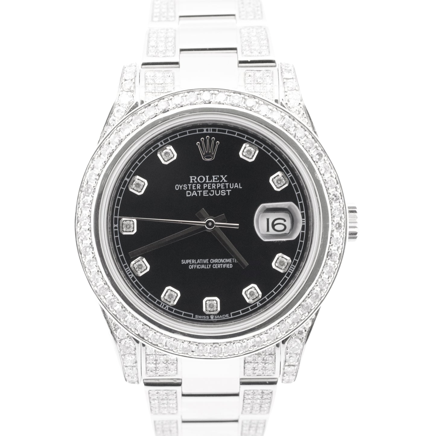 Rolex DateJust II 41mm BLACK DIAMOND Stainless Steel Oyster Date 116300 Watch
