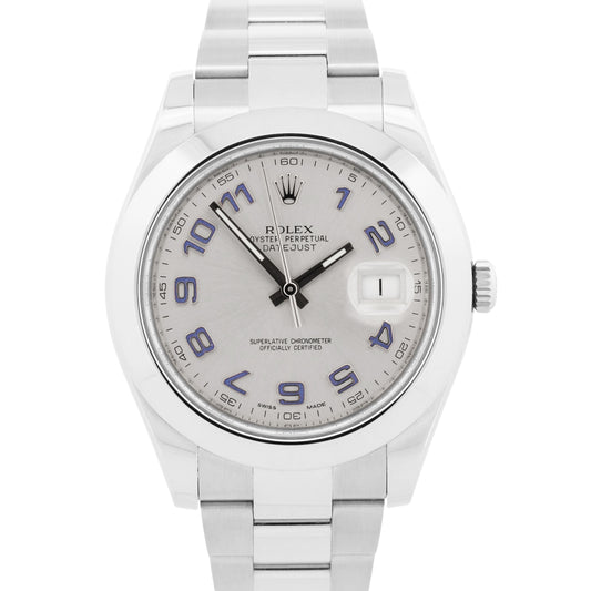 2026 RSC PAPERS Rolex DateJust II 41mm SILVER Purple Steel OYSTER 116300 BOX