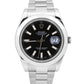 Rolex DateJust II 41mm BLACK Stainless Steel Smooth Oyster Date 116300 Watch