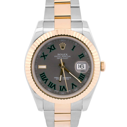 Rolex Datejust II WIMBLEDON Rhodium Steel 18K Yellow Gold 41mm OYSTER 116333