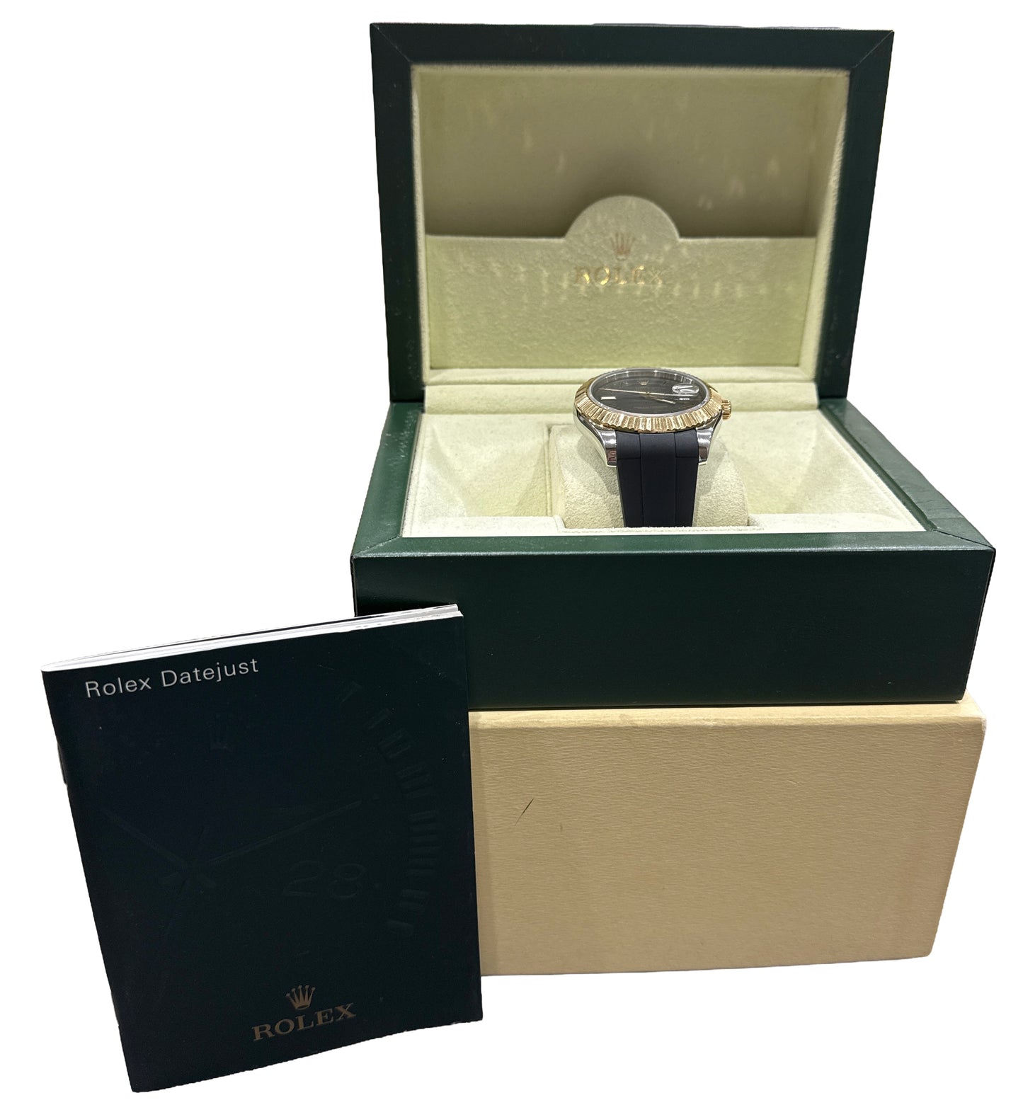 Rolex Datejust II 2 MATTE BLACK ROMAN 18K Yellow Gold Steel 41mm 116333 BOX