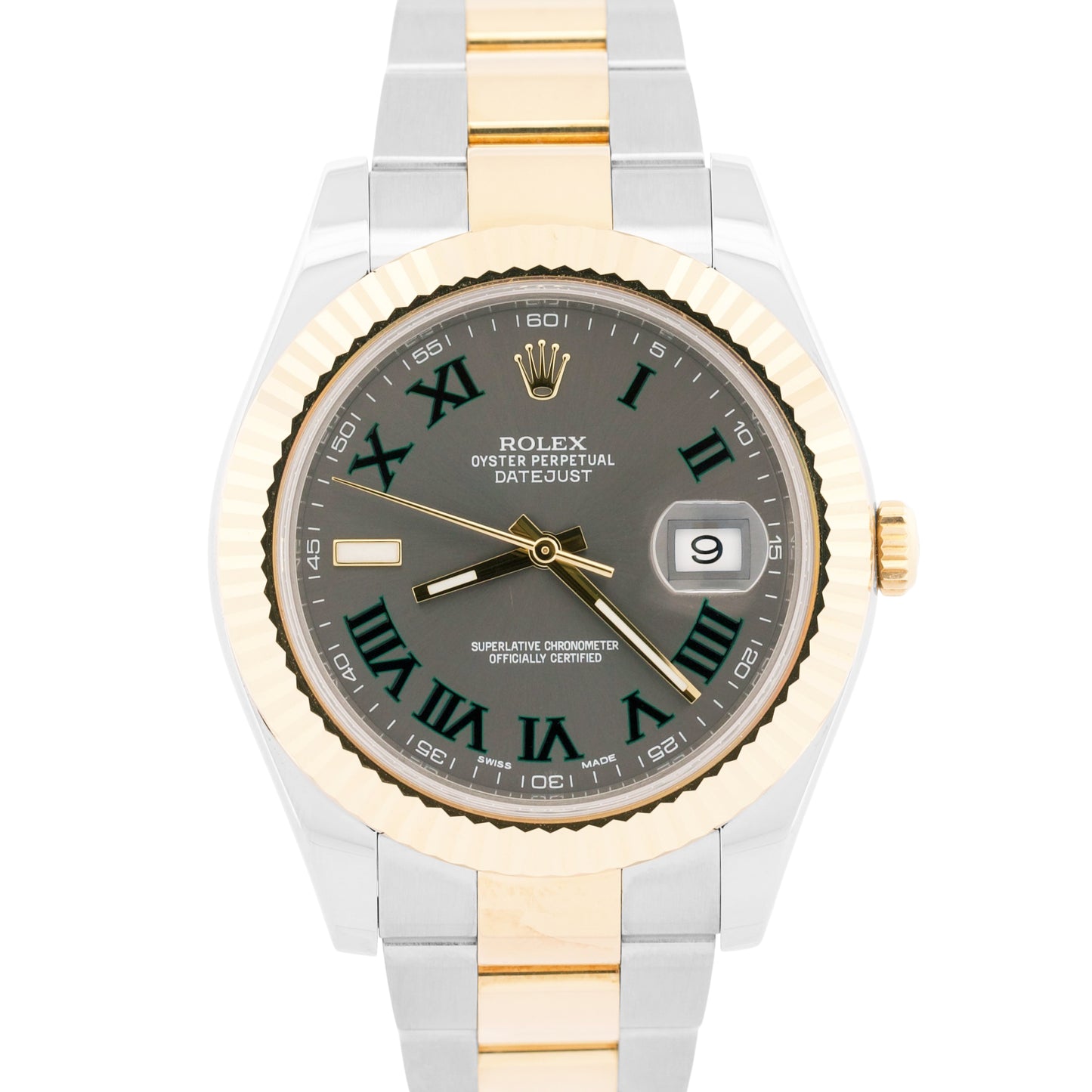 2014 PAPERS Rolex DateJust II WIMBLEDON 18K Gold Steel OYSTER 41mm 116333 BOX