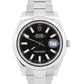 Rolex DateJust II BLACK Stainless Steel 18K Fluted OYSTER 41mm Watch 116334 BOX