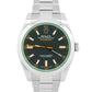 Rolex Milgauss BLACK Orange Stainless Steel 40mm Smooth Green 116400 GV Watch