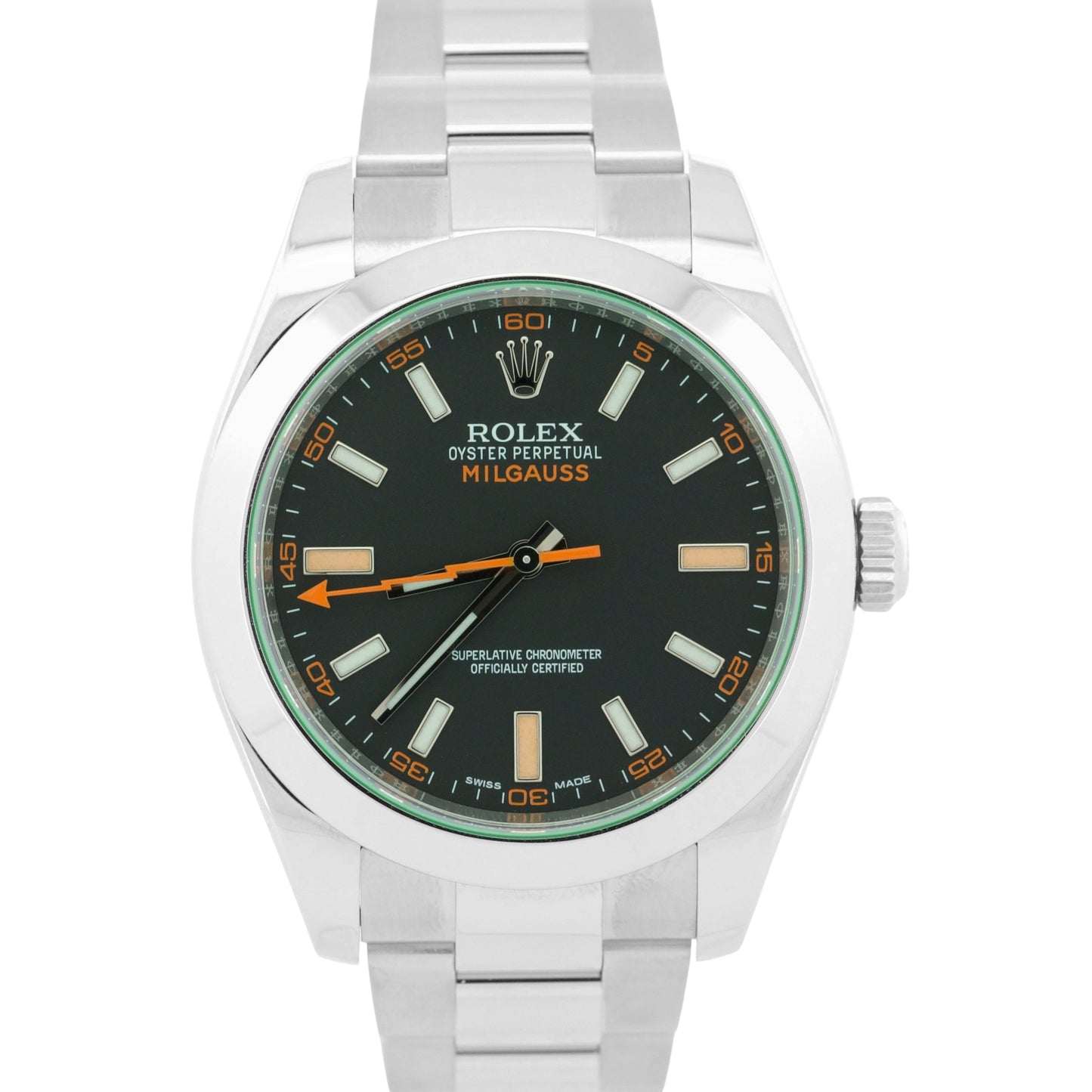 2021 PAPERS Rolex Milgauss Green BLACK 40mm 116400 GV Stainless Steel Watch BOX