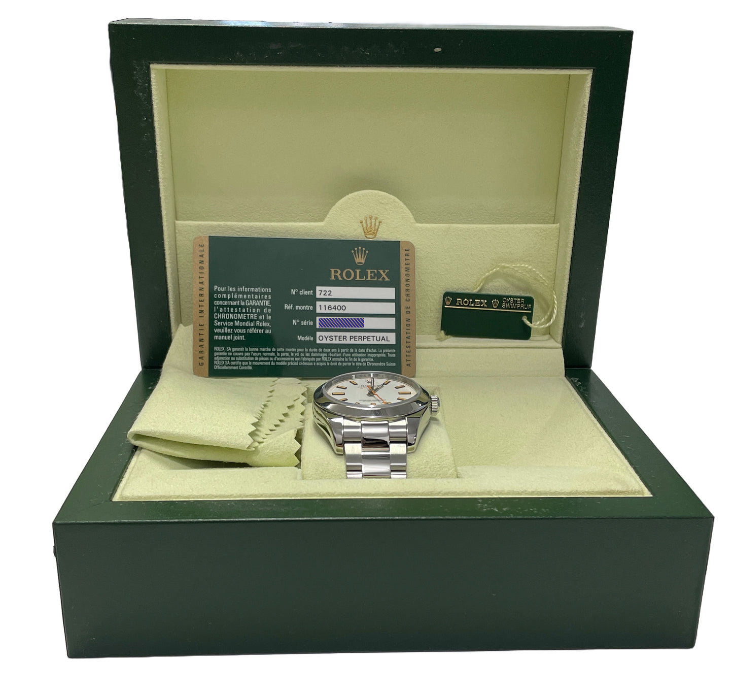 MINT PAPERS Rolex Milgauss WHITE Stainless Steel 40mm 116400 Oyster Watch BOX