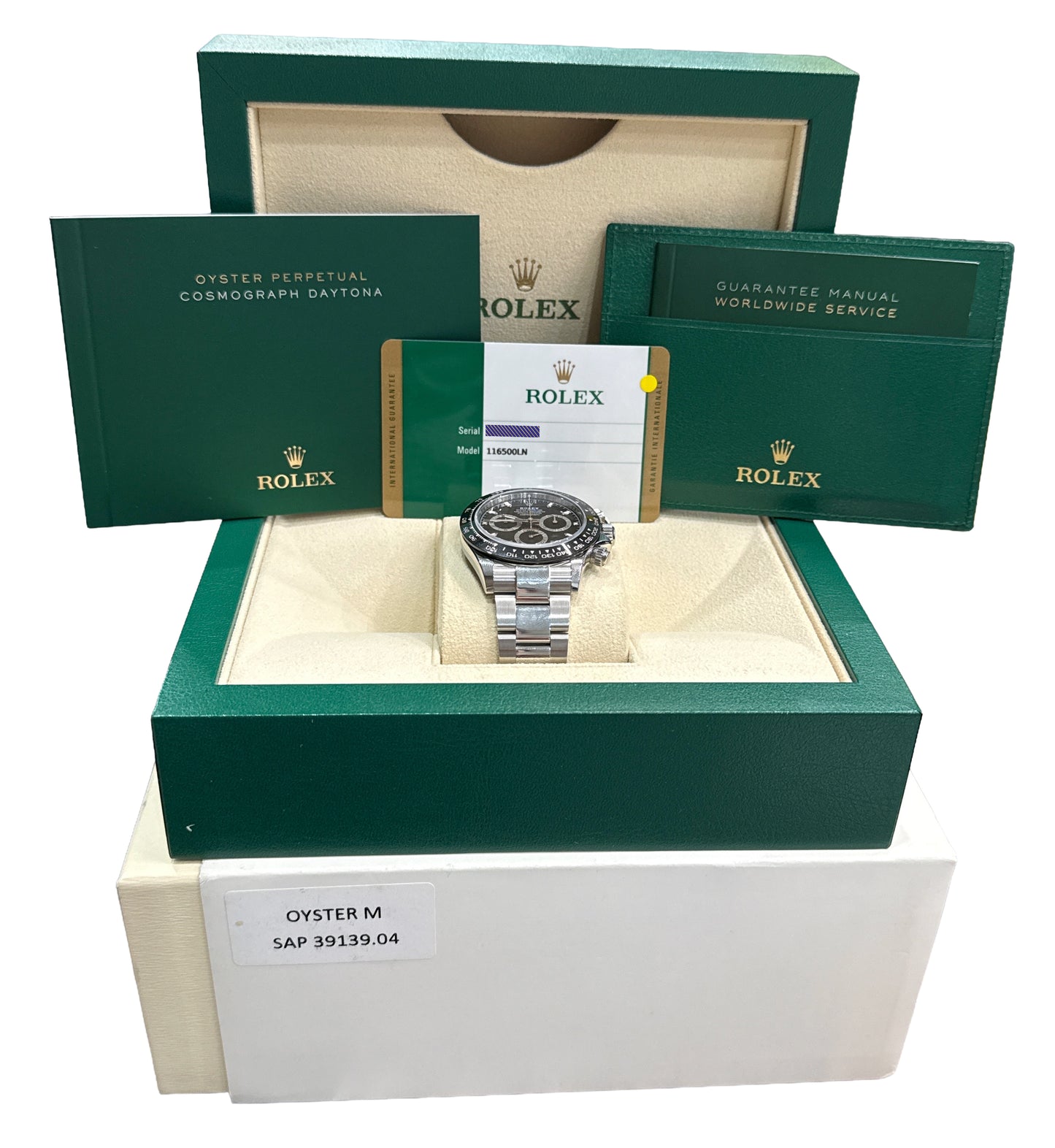 2019 PAPERS Rolex Daytona Cosmograph BLACK Ceramic 40mm Stainless 116500 LN BOX