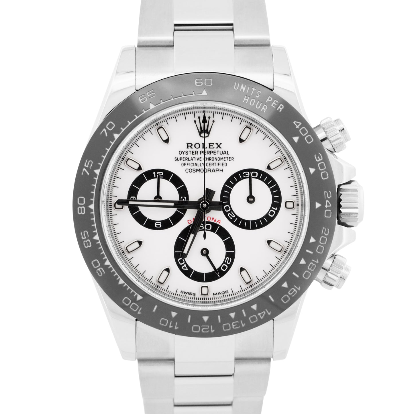 2019 Rolex Daytona 116500 LN Panda White Stainless Steel Ceramic 40mm Box Papers