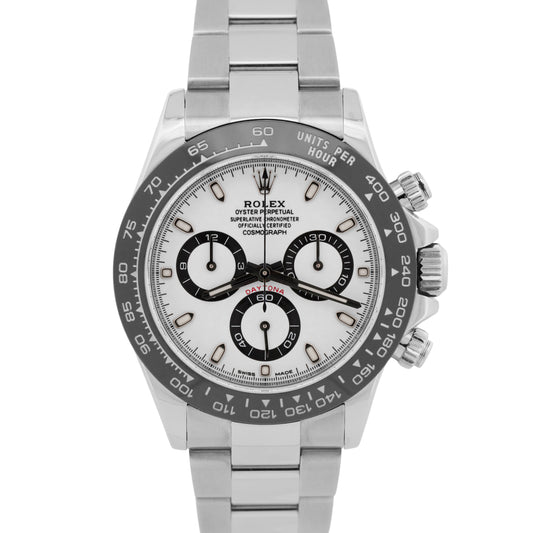 2016 PAPERS Rolex Daytona PANDA White Stainless Steel CERAMIC 40mm 116500 LN BOX