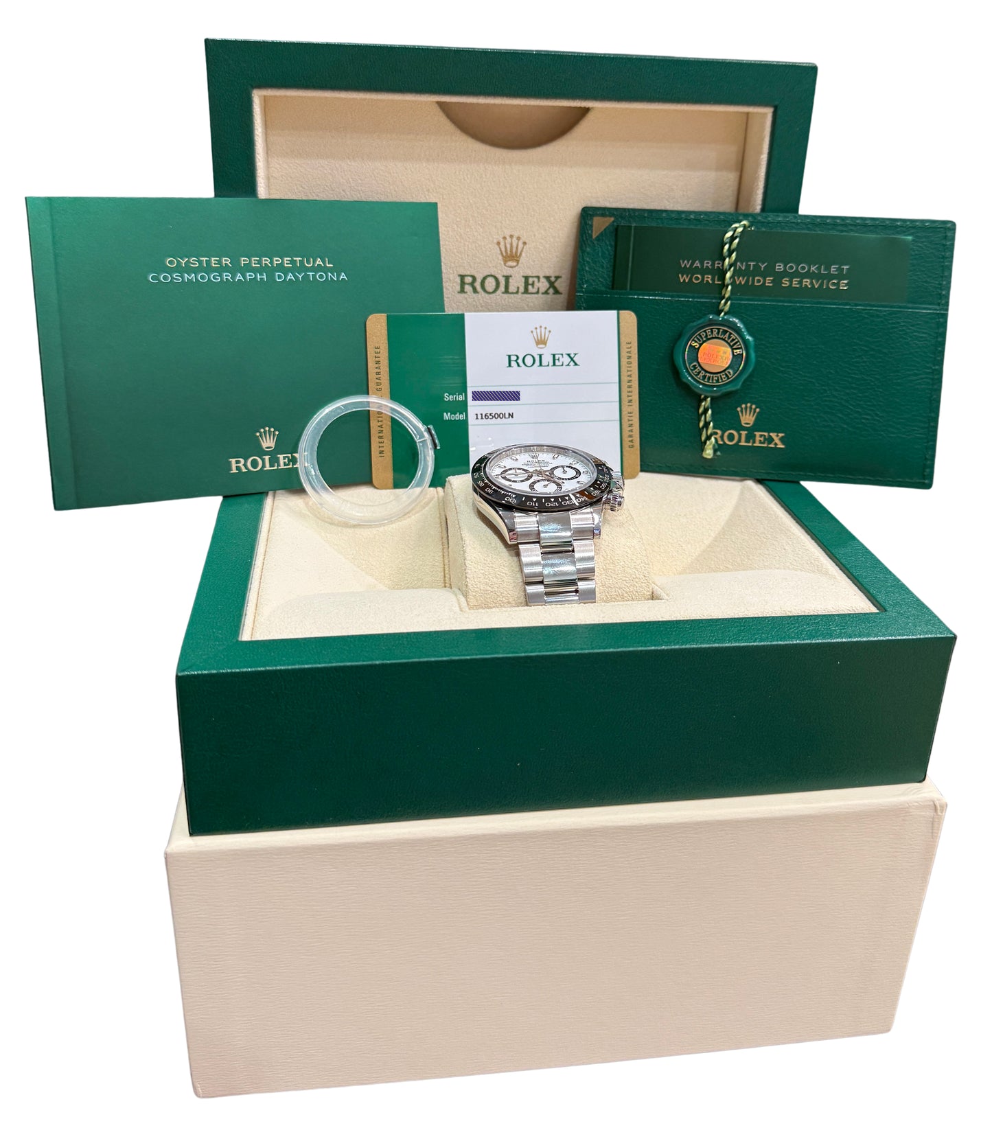 2019 Rolex Daytona 116500 LN Panda White Stainless Steel Ceramic 40mm Box Papers