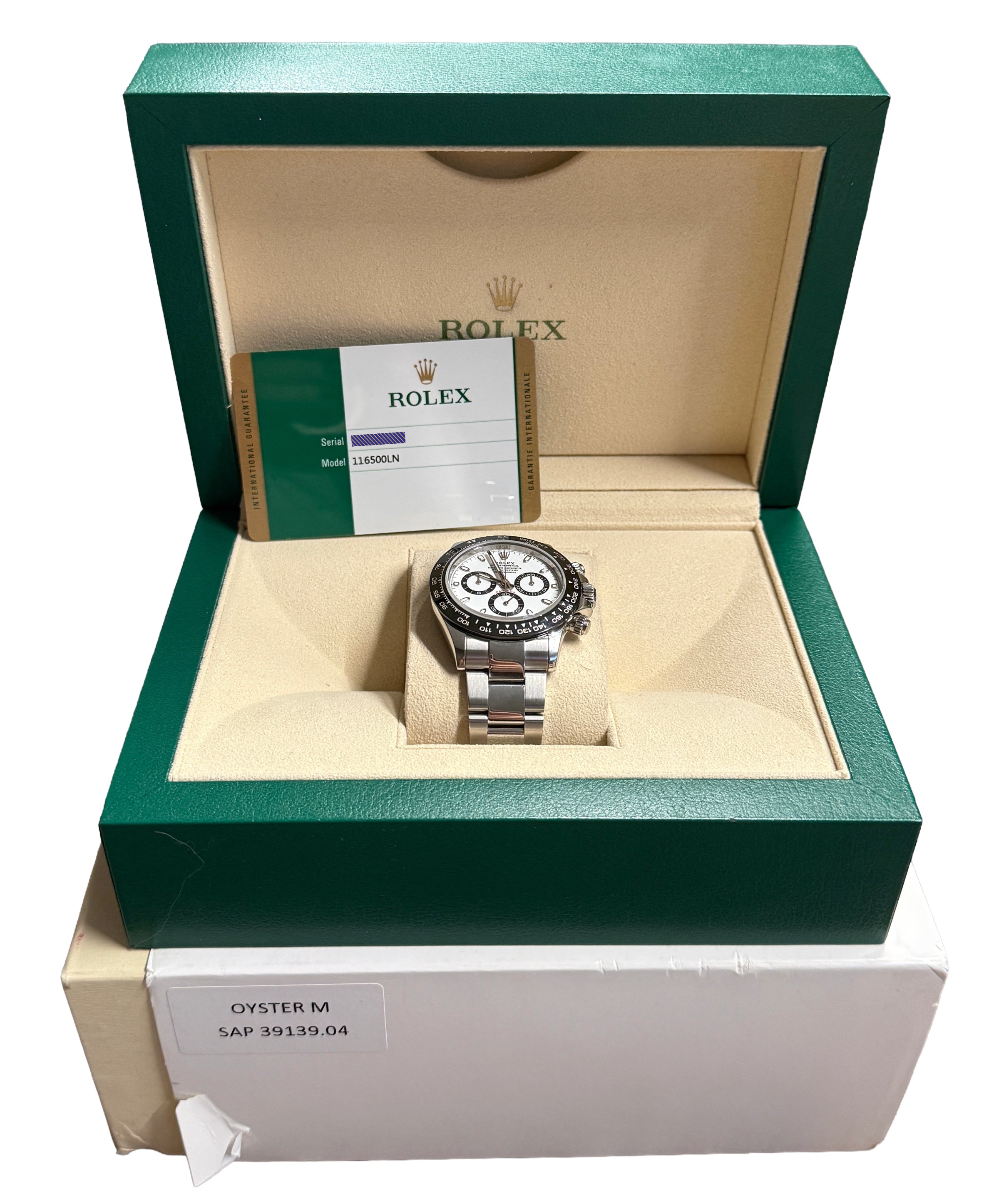 2016 PAPERS Rolex Daytona PANDA White Stainless Steel CERAMIC 40mm