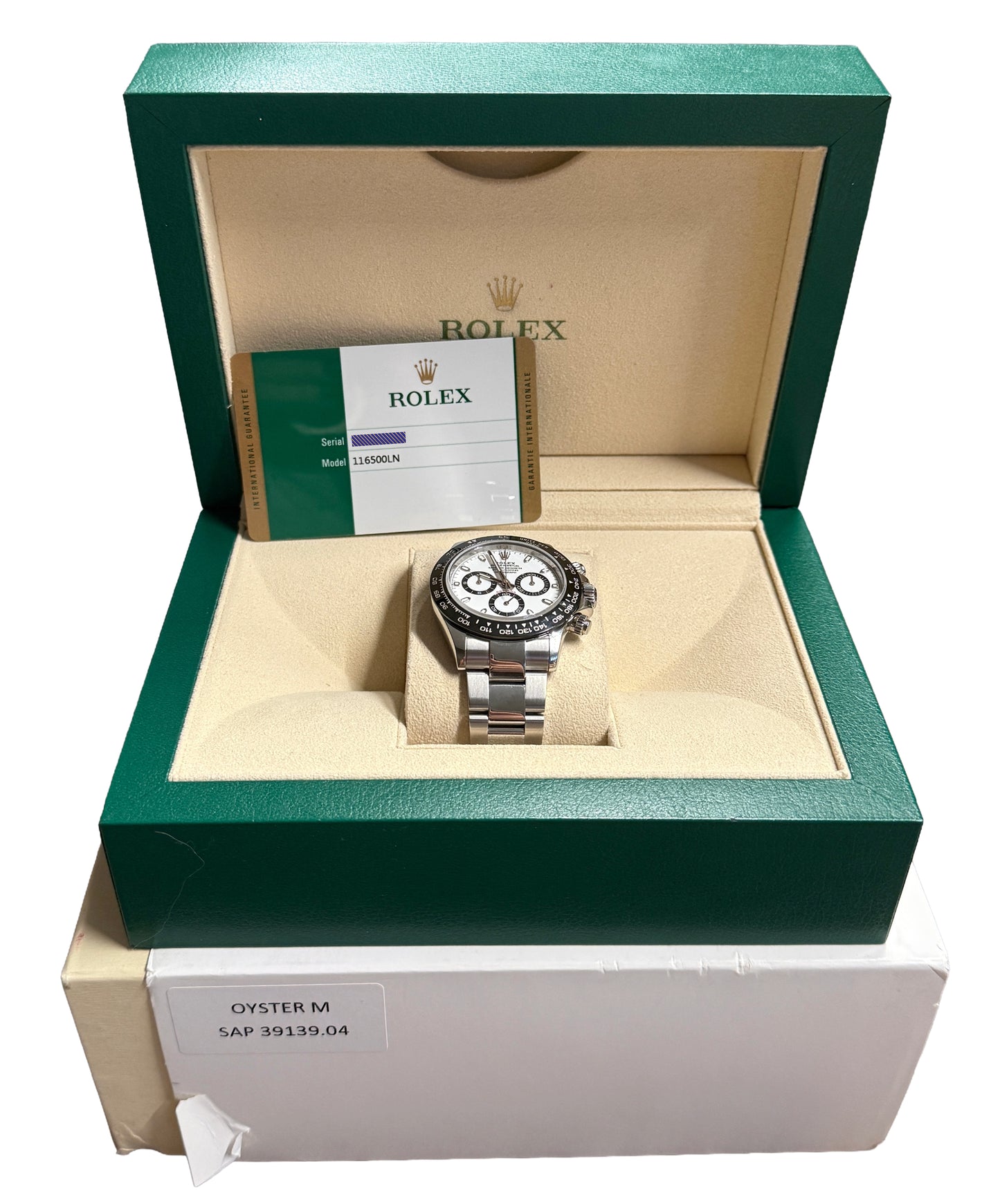 2016 PAPERS Rolex Daytona PANDA White Stainless Steel CERAMIC 40mm 116500 LN BOX