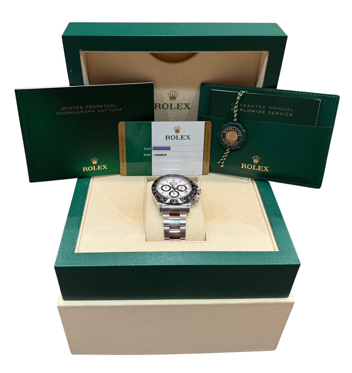 2019 Rolex Daytona Cosmograph 116500LN Panda White Ceramic 40mm Steel Box Papers