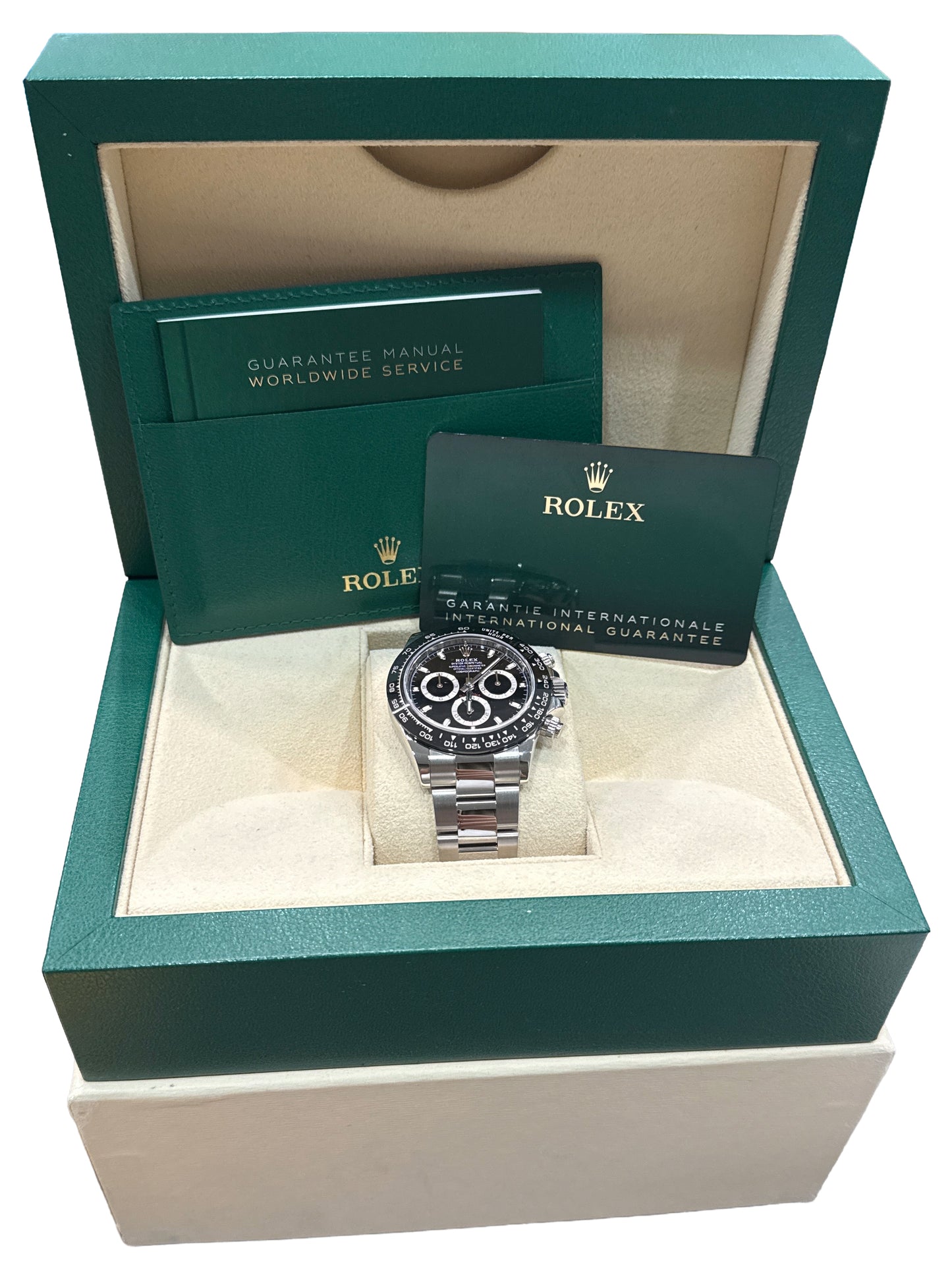 2023 PAPERS Rolex Daytona BLACK Ceramic Stainless Steel 40mm 116500 LN Watch BOX