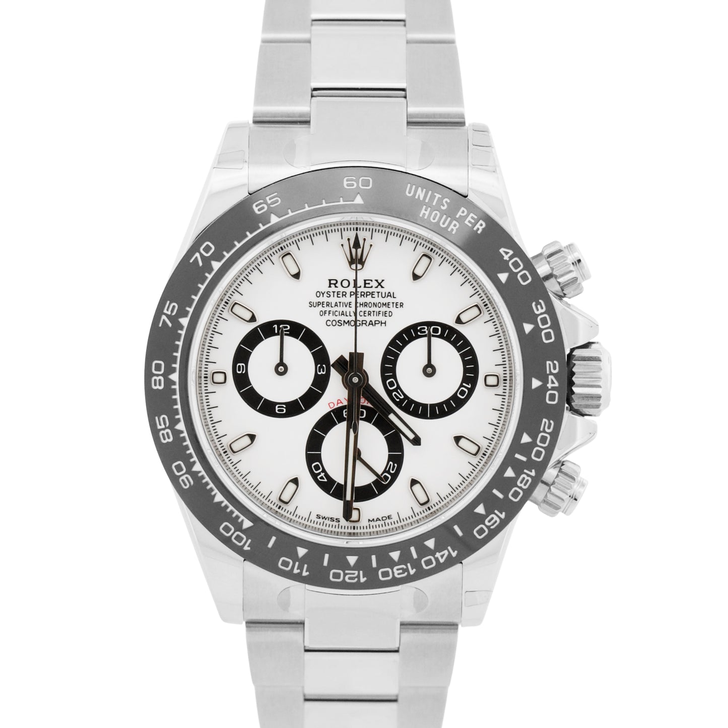 NOS 2021 Rolex Daytona 116500 LN Panda White Black Steel Ceramic 40mm Box Papers