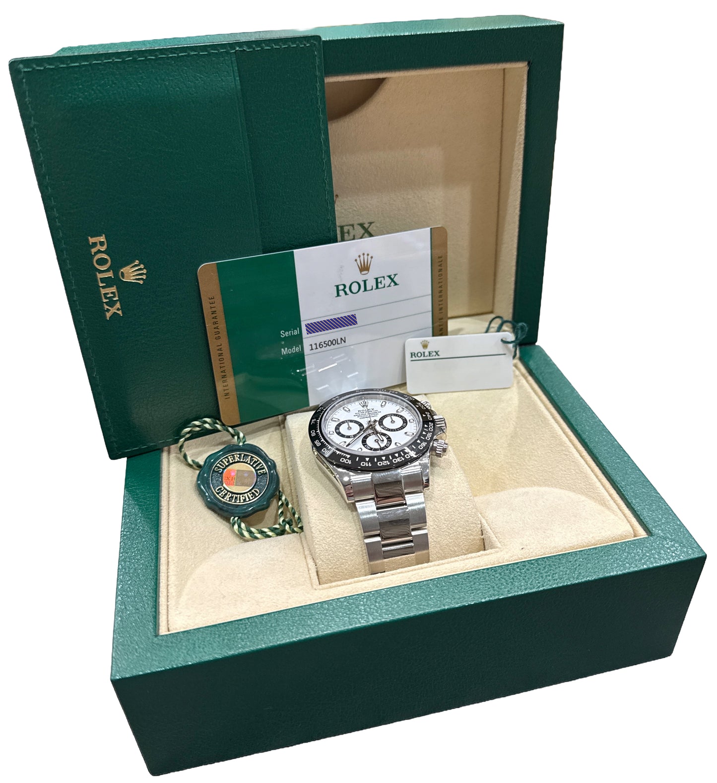 2018 PAPERS Rolex Daytona PANDA White Stainless Steel CERAMIC 40mm 116500 LN BOX
